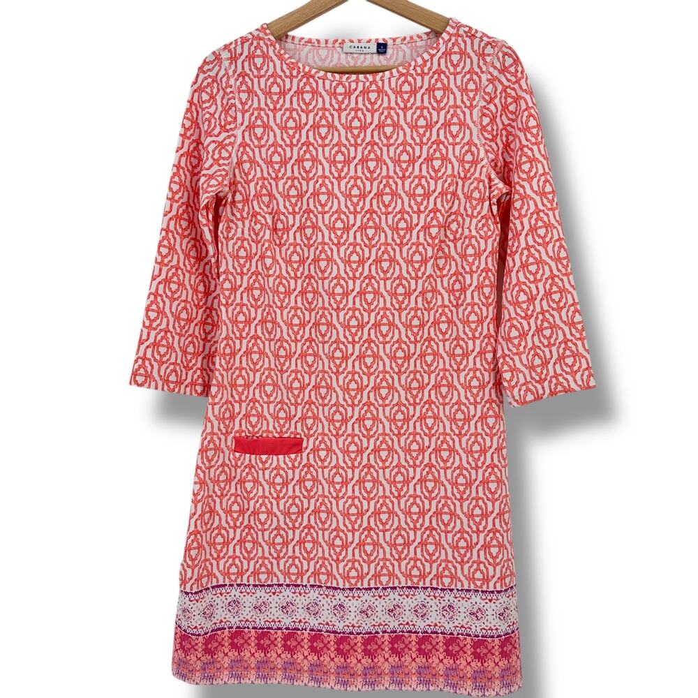 Cabana Life Napa Cabana Shift Dress Womens Size Small 3/4 Sleeve 50+ UPF Sun